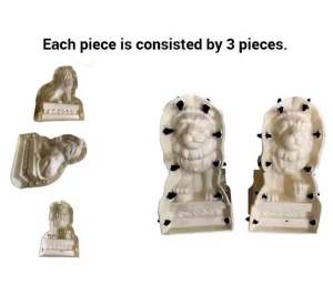 Precast Lion left and right hard plastic reusable molds 1000X