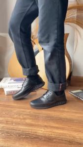 Sepatu Sneakers Pria Casual Semi Formal Kulit Model Tali 4 Hole Handmade MD842