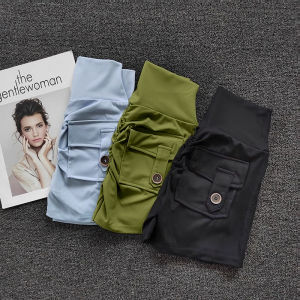 Womens Yoga Sports Shorts High Waist Peach Hip Seamless Sport With Pocket Tights Sports Workout Running Gym Shorts🏃🏻‍♀️🩳