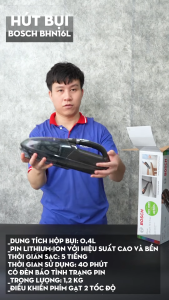 Máy hút bụi cầm tay mini không dây Bosch BHN16L | Bảo hành 2 năm chính hãng