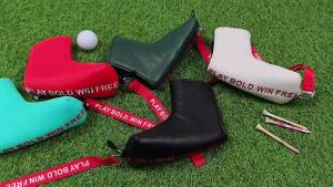 1pc Golf Putter  Blade Headcover Durable PU leather  Magnetic Closure Black  Red Color Fits