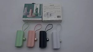 SG 2in1 Mini Capsule PowerBank 5000 mAh Type C Light Fast Charging Portable Charger Compatible For Apple iPhone 15 Samsung S23