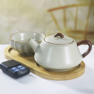 Modern Simple Ceramic Gongfu Tea Set One Pot One Cup Office Leisure Small Set Yi Huang LuYao Stone Pot Tea Set for Single Person