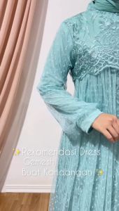 Dress malaysia brukat tile gamis kondangan Dress cewek brukat tile