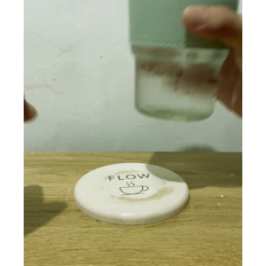 WorkNest FLOW Diatomite Absorbent Coaster – Minimalist Grey | Quick-Dry Water-Absorbing Desk Coaster