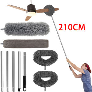 Ceiling Fan Cleaner Duster with 2 Detachable Dusting Head Ceiling Fan Blade Cleaner with Extension Pole Adjusts