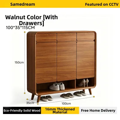 SAMEDREAM | Subsidized Integral Wall-mounted Solid Wood Shoe Cabinet