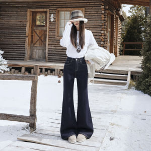 La Chapelle | Slimming High Waist Warm Flared Denim Jeans