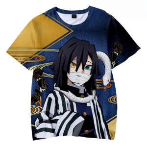 Bandai | DemonSlayer Childrens Short-sleeved T-shirt Childrens Clothing Peripheral DemonSlayer Boys 3D Printed Quick-drying Summer