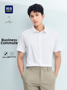 HLA | Áo Sơ Mi Cổ Ngắn Phong Cách Doanh Nhân cho Nam Size Lớn