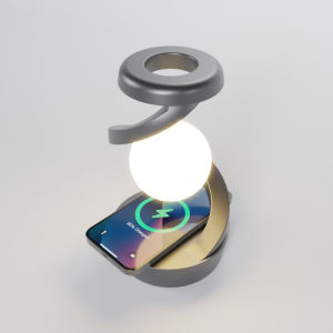 Creative Table Lamp Rotating Floating Lamp 15W Wireless Charger Mobile Phone Wireless Charger RGB Atmosphere Night Light
