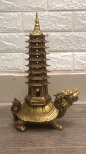 Long Quy Cõng Tháp Văn Xương Bằng Đồng 2 Cỡ: Cao 17cm Và 28cm