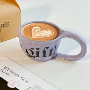 French Ins Asymmetrical Ceramic Cup Classy Coffee Cup Creative Office Water Cup Purple Retro Mug