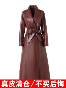 Haier Ning Genuine Leather Jacket Womens Mid-Length Korean Style Slim Fit 2025 New Spring Autumn High-End Feeling Sheepskin Coat