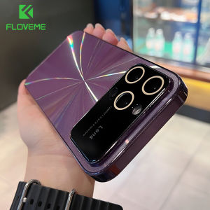 FLOVEME Luxury Large Window Laser Phone Case For iPhone 14 13 12 11 Pro Max With Lens Film Protector Ultra Thin Soft Silicone Shockproof Back Cover For iphone 14 13 12 11