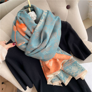 Thickened Double-Sided Shawl for Women Office Use Summer Air Conditioned Room Autumn Winter Warm Floral Patterned Shawl
