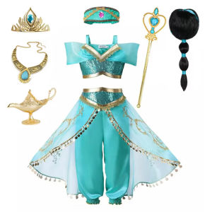 ชุดเจ้าหญิงจัสมินวันเกิด PARTY Carnival COSPLAY Aladdin Magic Lamp เครื่องแต่งกายหญิง Vestidos ฮาโลวีนเสื้อผ้าชุด