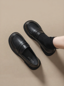 Josiny | Round Head Loafer Flats Soft Sole Shoes