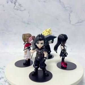 Bandai | 11-12cm Anime Cloud Strife Tifa Lockhart Aerith Gainsborough Zack·Fair Figure Model PVC Toy Desktop Collection Accessories Gift