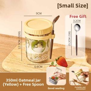 Overnight Oatmeal Cup Portable Spoon Yogurt Mason Jar