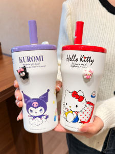 Cốc Cà Phê Cách Nhiệt Dễ Thương Cho Nữ Cốc Đựng Nước Có Ống Hút Cốc Thủy Tinh Cầm Tay Đựng Thức Uống Lâu Dài