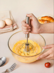 MODERN SWEETHOME | Manual Press Egg Beater 316L Stainless Steel