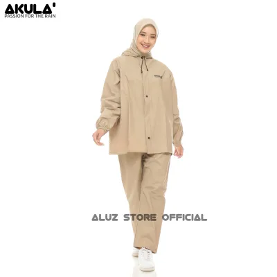AKULA Jas Hujan Pria Wanita Setelan Dewasa Bahan PVC Tebal Kuat Anti Rembes