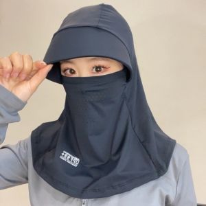 OKKFINE ระบายอากาศได้ระบายอากาศ หมวกหมวกแก็ป กับผ้าคลุมไหล่ ผ้าไหมน้ำแข็งน้ำแข็ง หมวกกันแดดกันลม หมวกขี่จักรยานตกปลา ใช้ได้ทุกเพศ