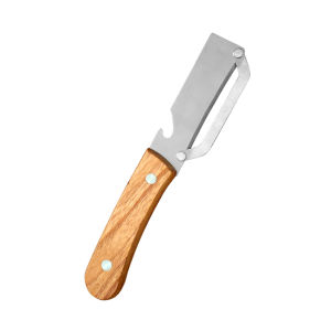 Multifunctional 2-in-1 Stainless Steel Peeler with wooden handle for Peeling and Slicing Fruits and Vegetables Kitchen Tools