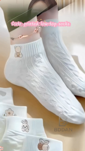 5/10Pairs womens low cut socks cute chic White Versatile Socks Student  Ankle Socks