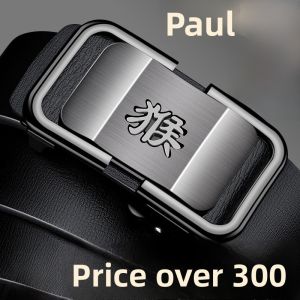 Pauls New Twelve Zodiac Leather Belt for Men Casual Automatic Buckle Business Versatile Waist Belt for Middle Youth