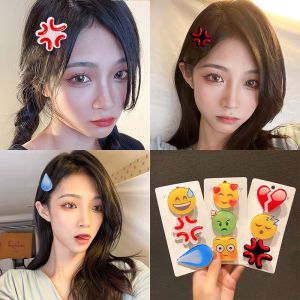 🔥C.three Sweat Hair Clip Speechless Hairpin Soy Bean Emoji Sweat Clip Expression Pack Side Headdress