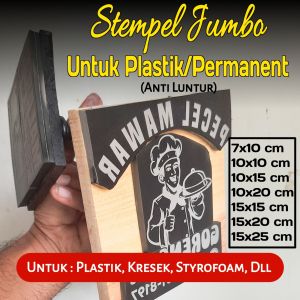 Stempel Jumbo Plastik waterproof anti luntur Free Desain dan free tinta