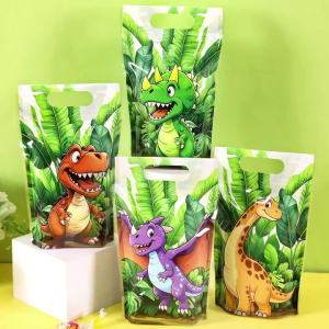 20 Chiếc Túi Quà Tặng Hình Khủng Long Hoạt Hình Có Khóa Kéo Họa Tiết Khủng Long Rừng Túi Đựng Bánh Quy Đồ Dùng Tiệc Sinh Nhật Túi Quà Tặng