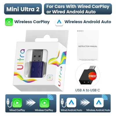 CarlinKit | CarlinKit 5.0 Mini Ultra Wireless Adapter Wireless CarPlay Android Auto For OEM Car Plug and Play WiFi Bluetooth Auto Connection
