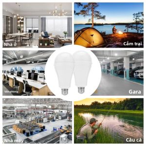 Bóng Đèn Khẩn Cấp LED 15W E27 Có Thể Sạc Lại 1600mAh 85-265V Cho Trường Hợp Mất Điện Tại Nhà Lều Cắm Trại Hiên Nhà - Trắng Mát