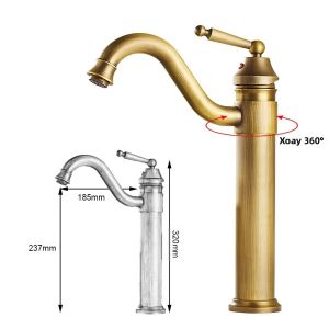 Vòi Chậu Rửa Xoay 360 Độ Trong Phòng Tắm Vòi Chậu Rửa Có Tay Cầm Đơn Máy Trộn Nước Nóng Lạnh Cần Cẩu Gắn Sàn Kim Loại EL5002