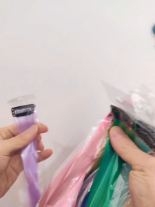 Gradient Colorful Seamless Wig Piece Long Straight Hair With Clip Color Diy Curly Extension Piece