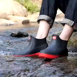 【VIDKHSY Store】Mens Waterproof Rain Boots Fashion Rain Boots Non-Slip Outdoor Rain Boots Kitchen/Garden Work Shoes