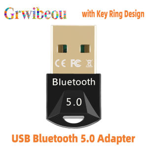 USB Bluetooth 5.0 Adapter with Key Ring Design Dongle Wireless Bluetooth Transmitter Receiver for PC Laptop Computer Desktop
