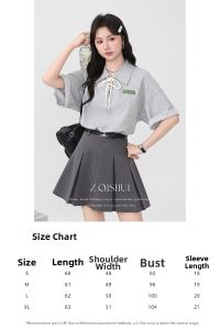 ZHANGQISHUI | Summer Preppy Style New Loose Strappy Design Womens Purple Polo Tshirt