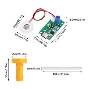 Aideepen | DC5V USB Mini Humidifier Mist Driver Circuit Board Fogger Atomization Film Atomizer Sheet Diy Kits Type-C Port