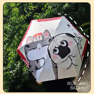 Mũi Tiễn Chống Nắng Cầm Tay Nhỏ Gọn Cho Nữ Chống Tia UV Màu Đen Phong Cách Dễ Thương Bảy Mảnh Bằng Hợp Kim Nhôm