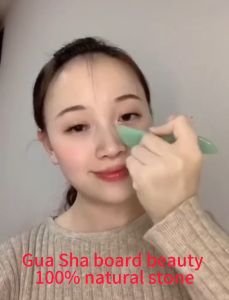 Natural powder crystal jade Gua Sha board Powder crystal roller face Face Gua Sha tablet massage board Hibiscus stone heart S-type massage board