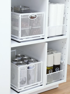 Expandable Pull-Out Cabinet Organizer Rack | Adjustable Single-Tier Kitchen Storage Shelf – 2 Styles