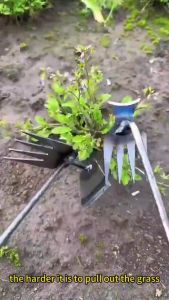 Gardening Tools Weeding Uprooting Tool 4 Teeth Dual Purpose Steel Forged Pine earth weeding Tool