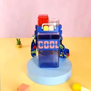 520ML Water Bottle Kids BPA FREE botol air budak Portable Leakproof Transparent Cup Cute Kids Water Bottle With Straw