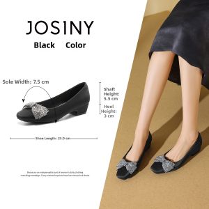 Josiny | Elegant Bow Shallow Single Shoe