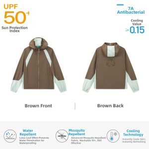 JNXS | Cooling UPF 50+ Sun Protection Jacket Mesh Panel Colorblock Perforated