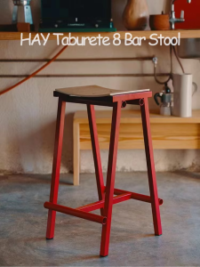 Bar Stool High Leg Home Use Chair without Arms Or Rotating Feature Real Wood Veneer Finish HAY Taburete 8 Memphis Style Bar Counter Chair
